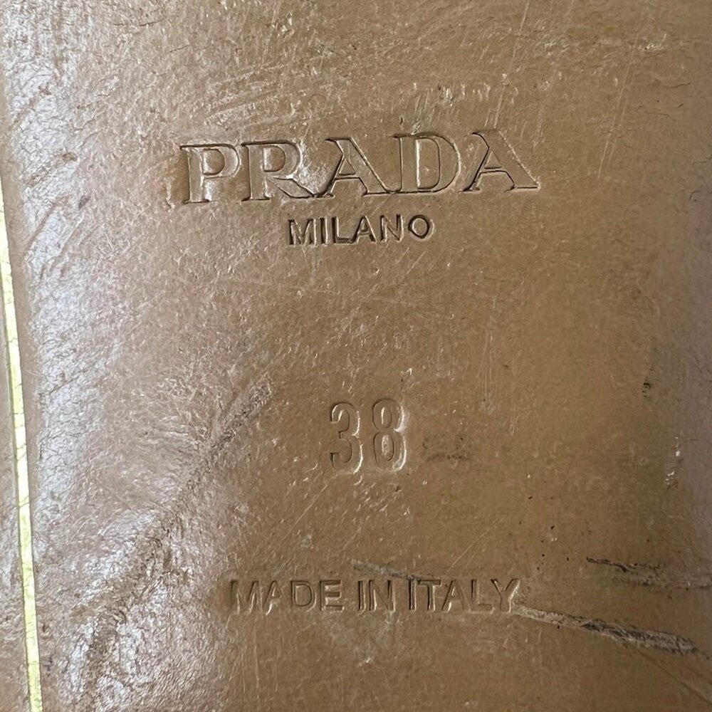 Prada Black Saffiano Leather Flat Thong Sandals Ankle Strap EU 38 Made in Italy - Picture 7 of 10